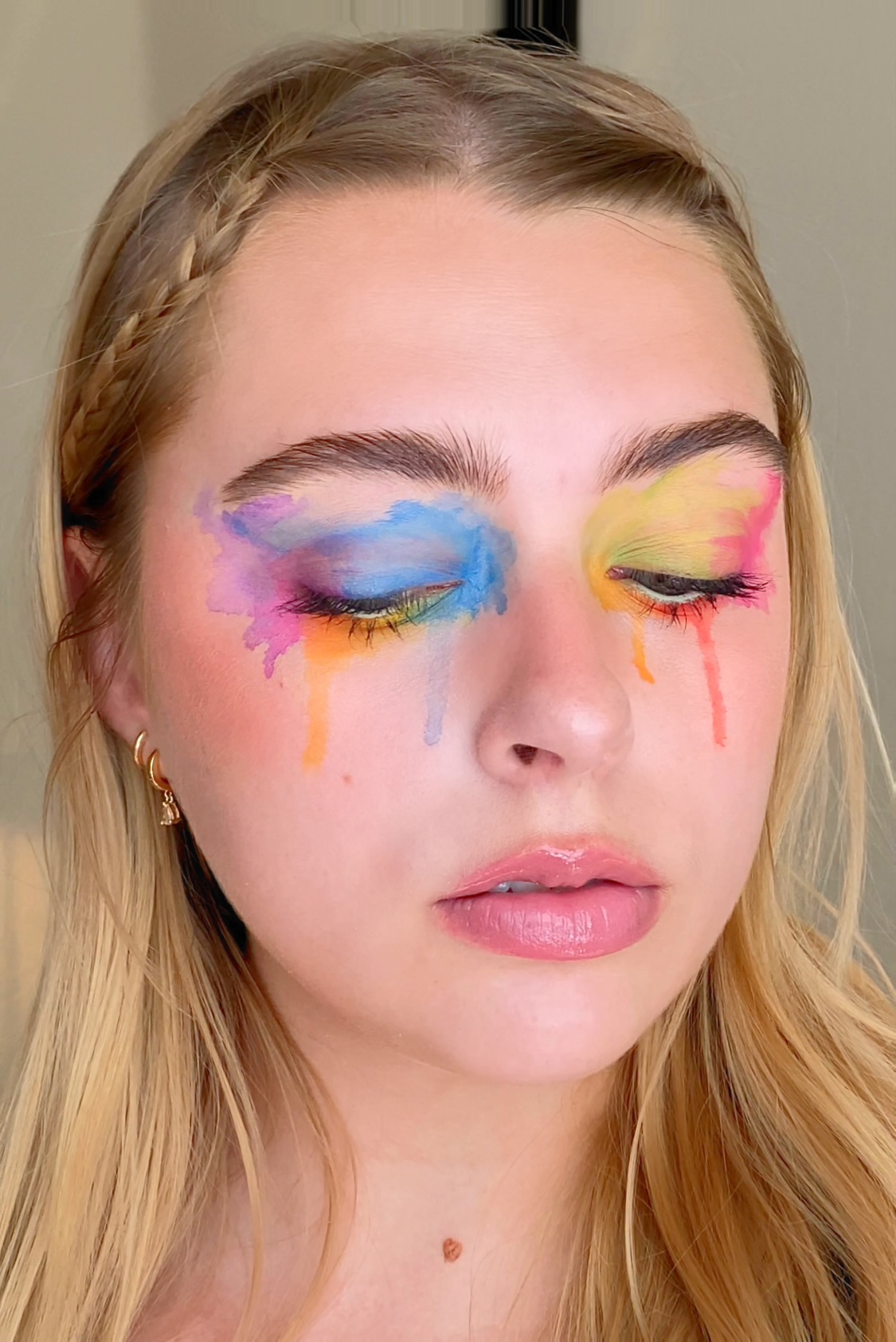 Eyemakeup : Fun Eyeshadow Looks  Rose gold eye makeup, Rainbow eye makeup,  Makeup for green eyes
